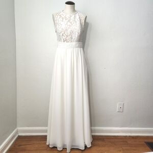 Lulu's Forever and Always Lace Maxi Dress Medium